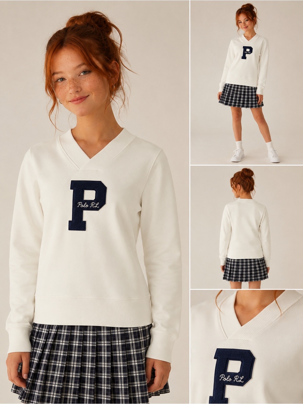 Polo Ralph Lauren Letterman Fleece Sweatshirt Dress NWT Girls XL 16